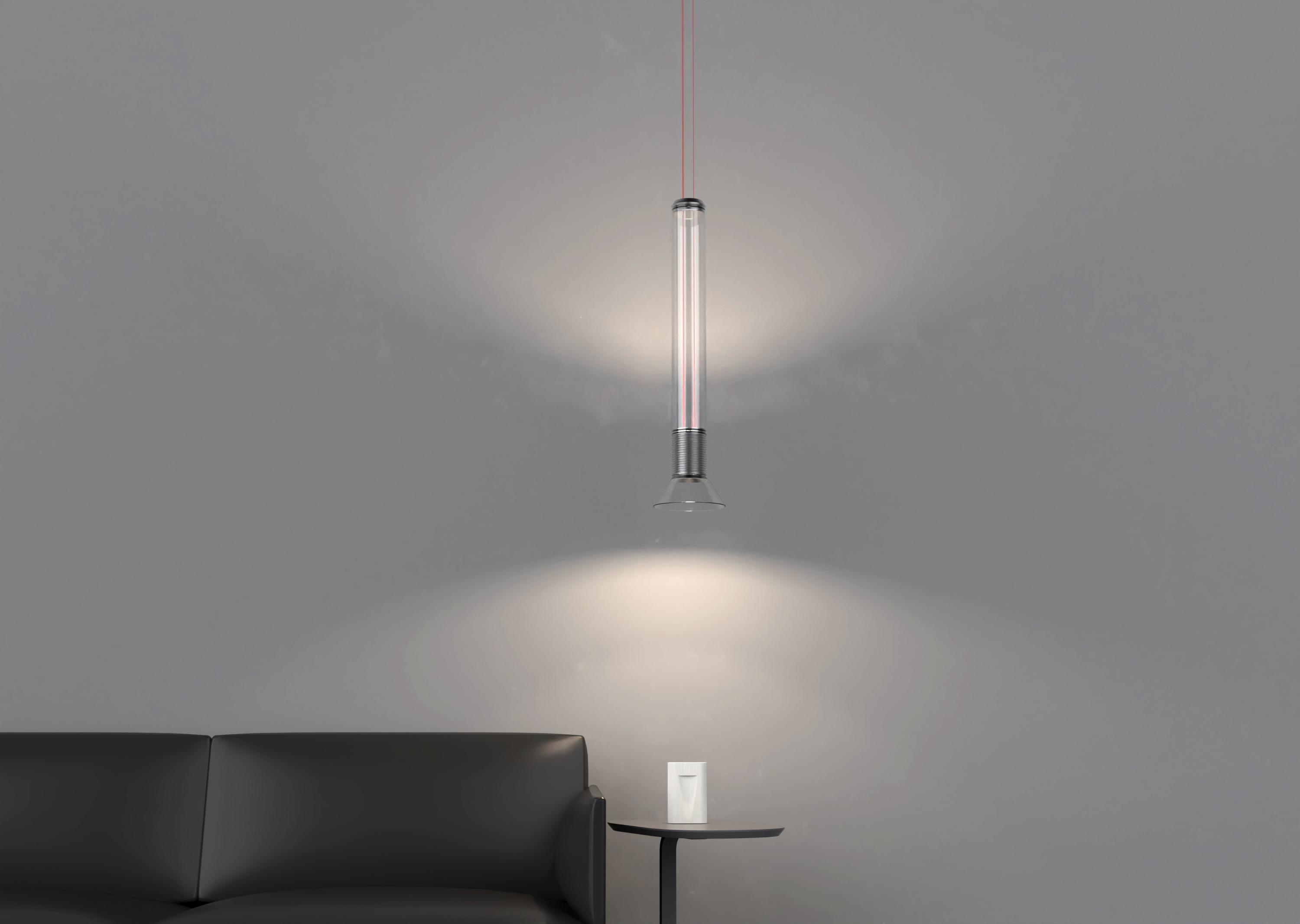 Lampa wisząca DIA transparentny z matowymi szarymi elementami