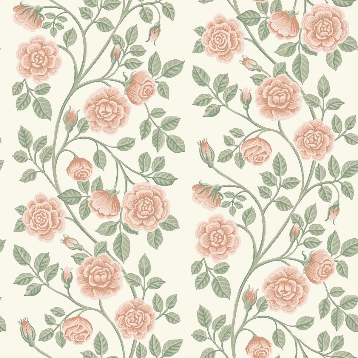 Tapete mit pflanzlichem Blumenmotiv ELSA beige mit Rosa
