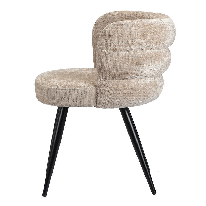Stuhl CLOUD creme-beige mit schwarzem Gestell