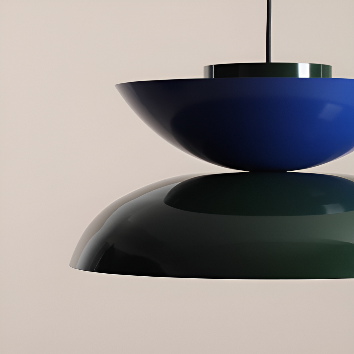 Millo blue with green hanging lamp with green