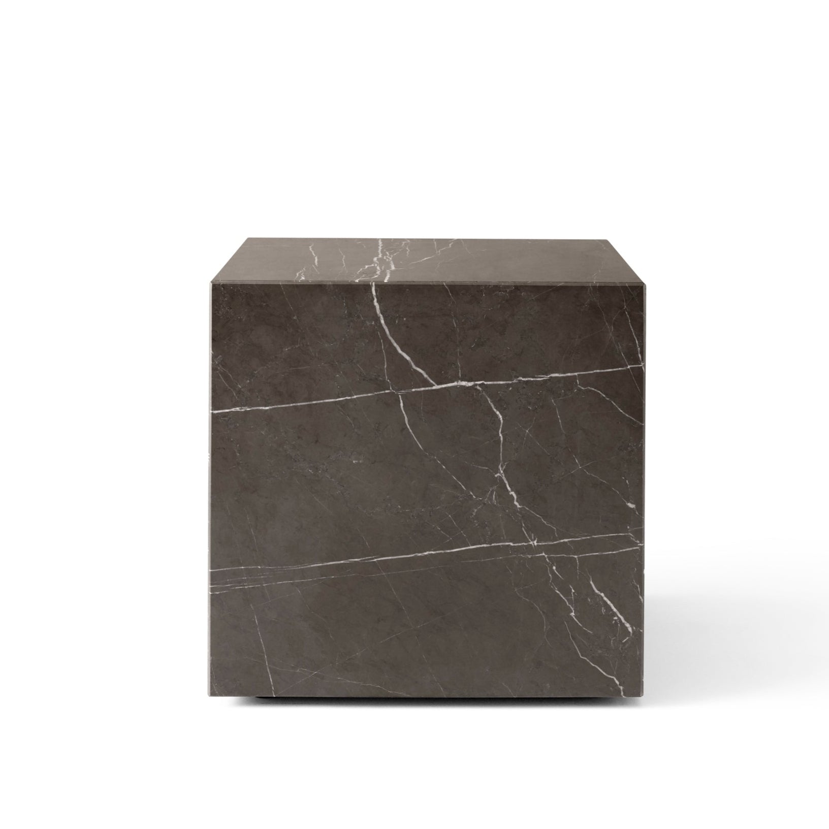 Stolik boczny PLINTH CUBIC brązowy marmur