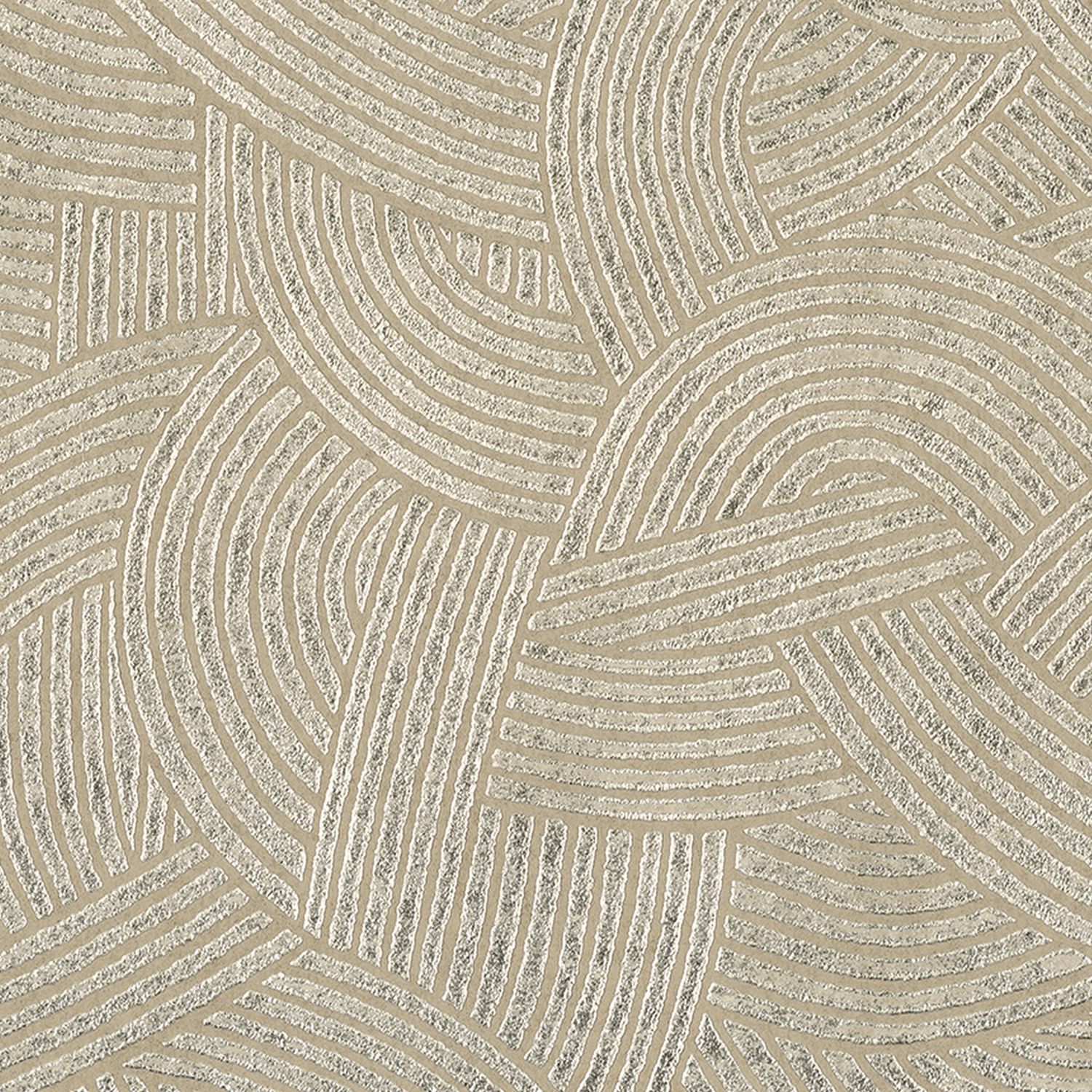 Strukturierte metallische 3D-Tapete mit geometrischem Muster ASSOUAN - BEIGE beiges
