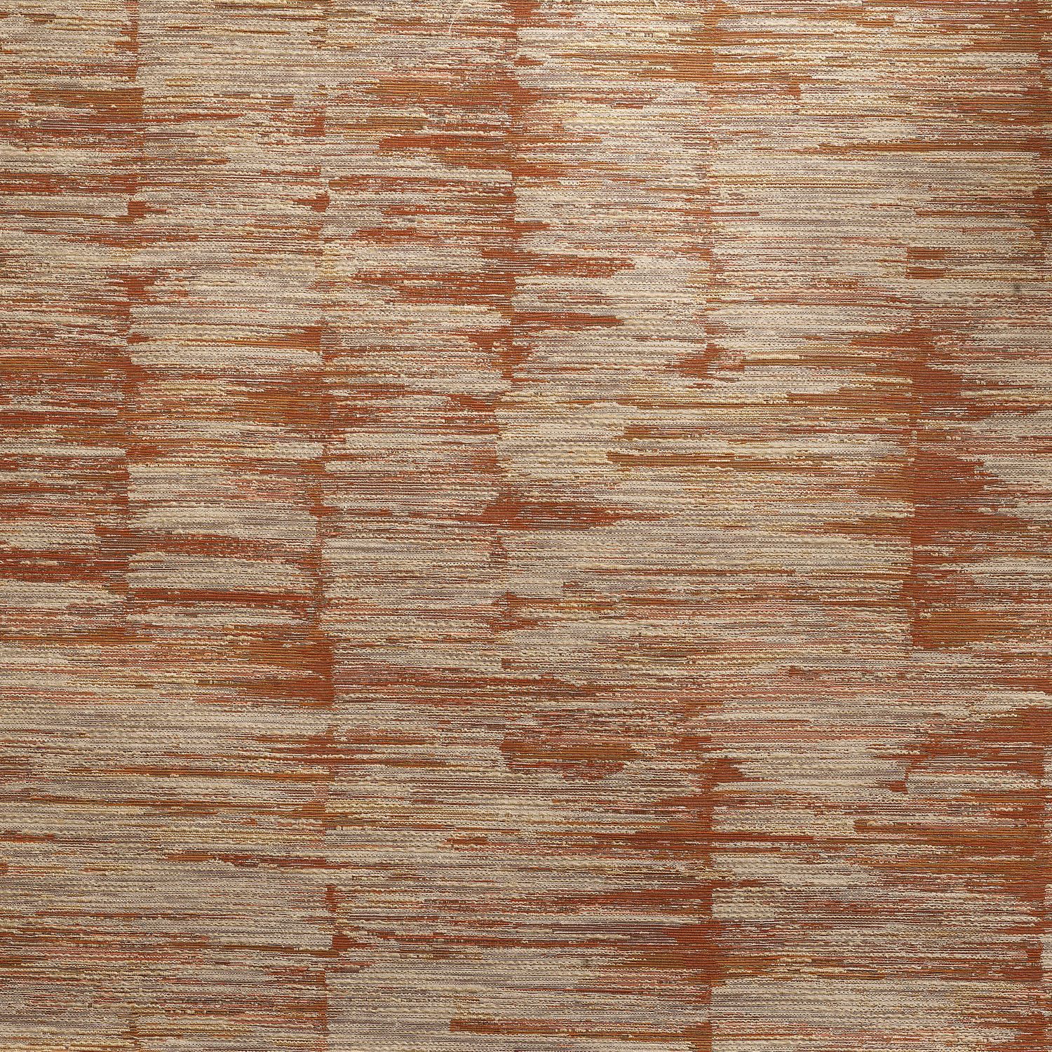 Tapeta tekstylna strukturalna w prążki ALCHEMILLA - ORANGE BRÛLÉ/OCRE palona pomarańcza z beżowym