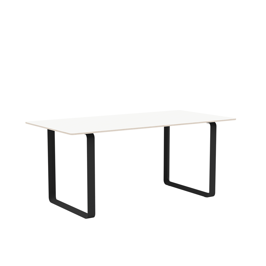 Tisch 70/70 weiß mit schwarzem Gestell