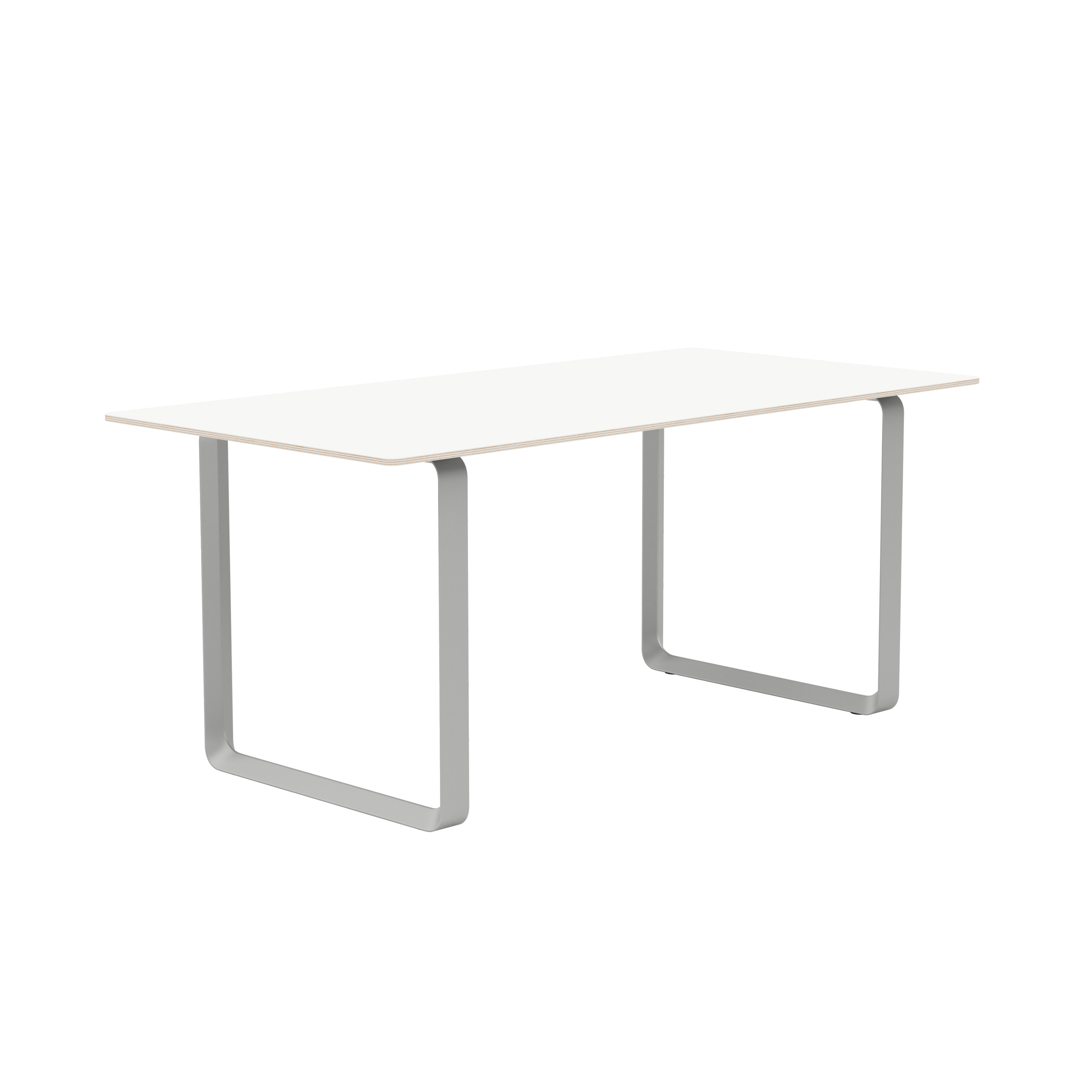 White 70/70 Table with Gray Base