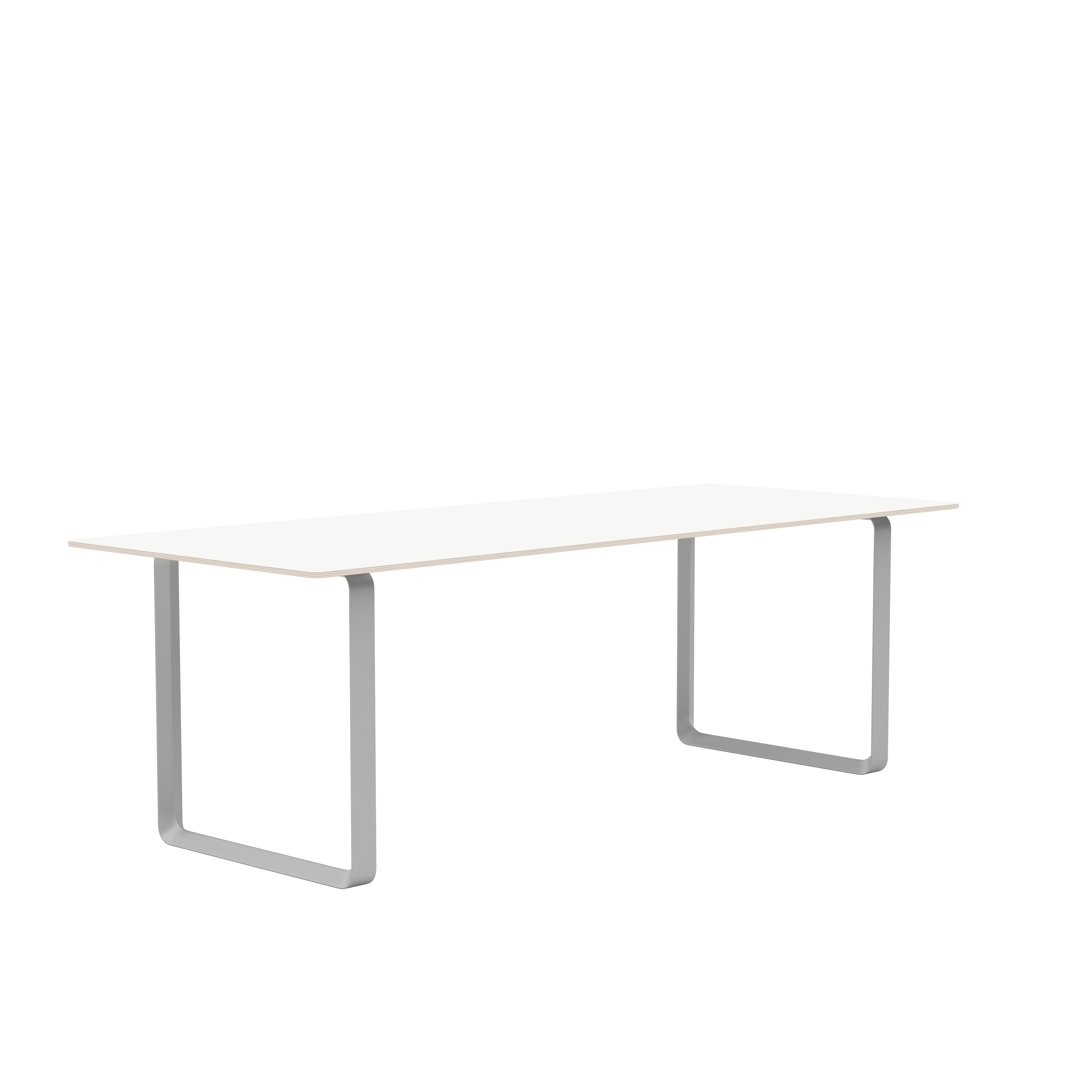 White 70/70 Table with Gray Base