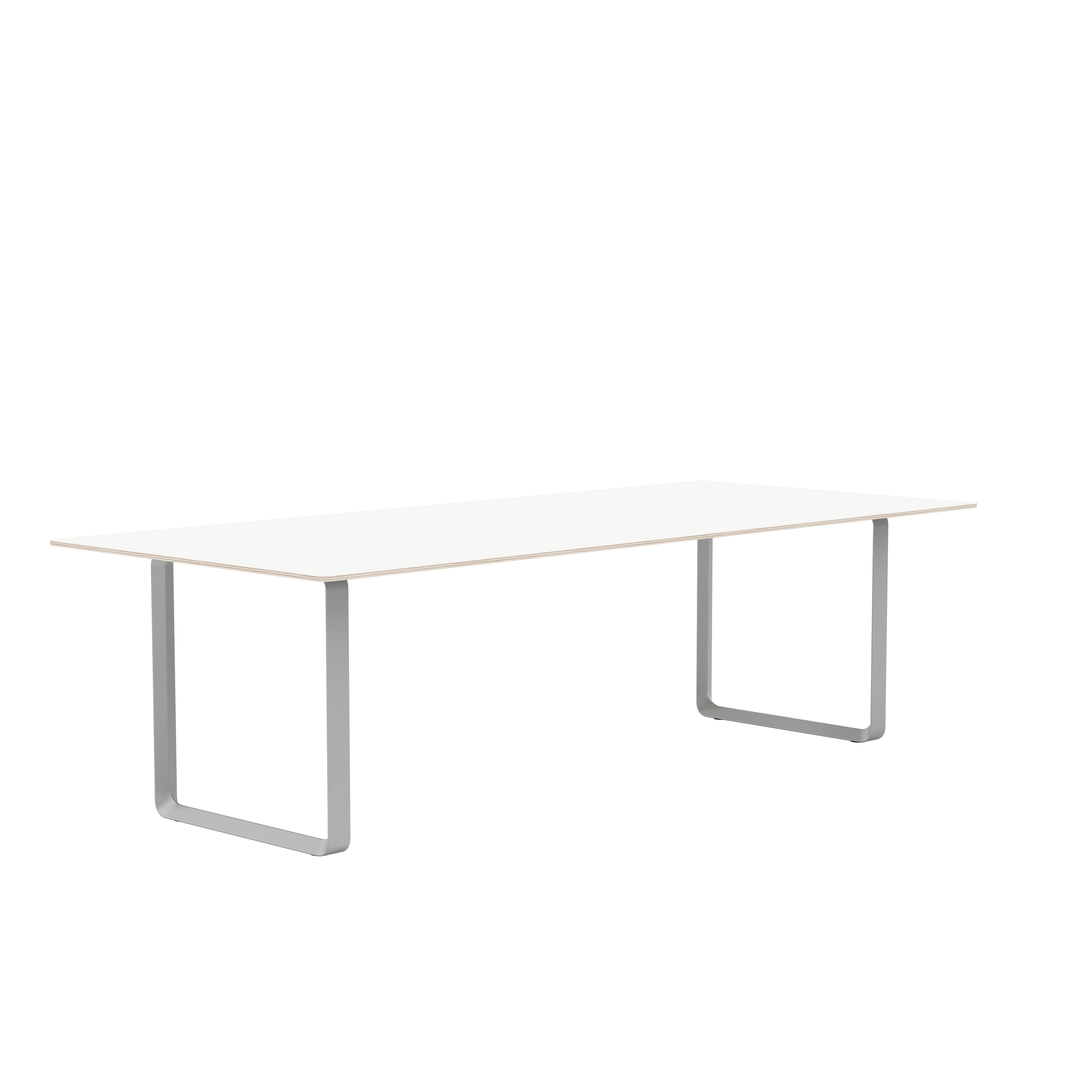 White 70/70 Table with Gray Base