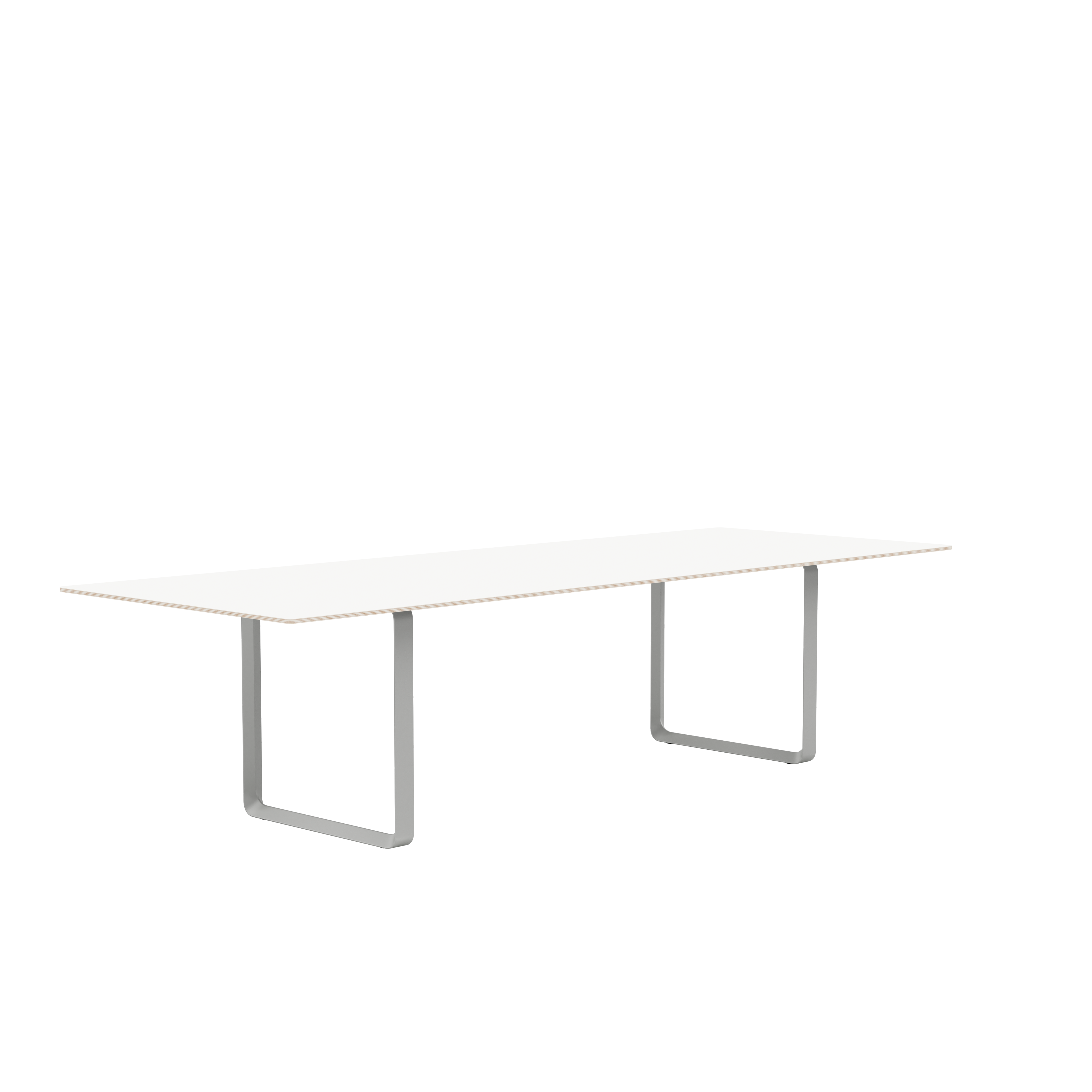 White 70/70 Table with Gray Base