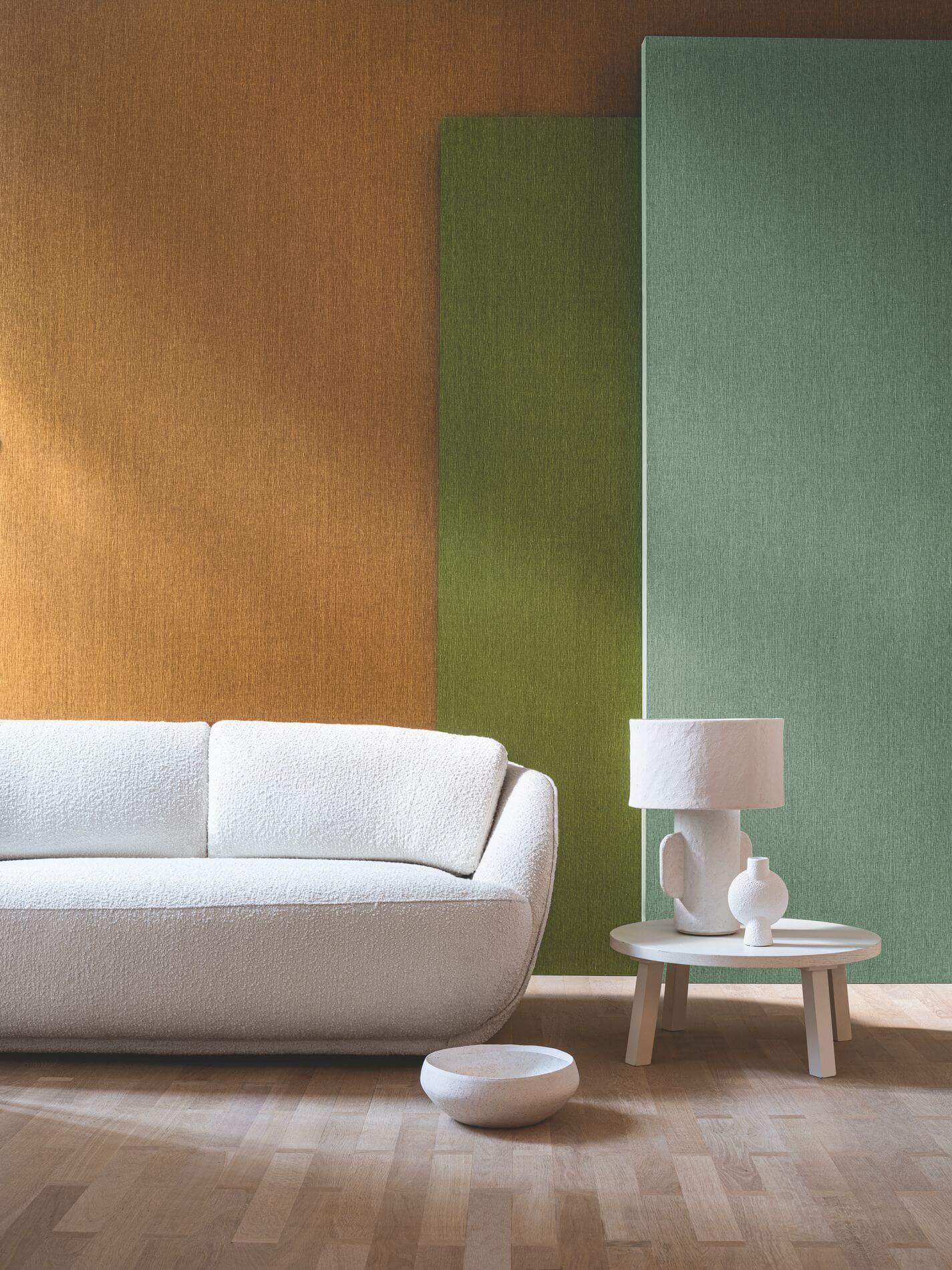 Textiltapete aus Leinen mit Struktur ATMOSPHERE - SABLE dunkelbeige