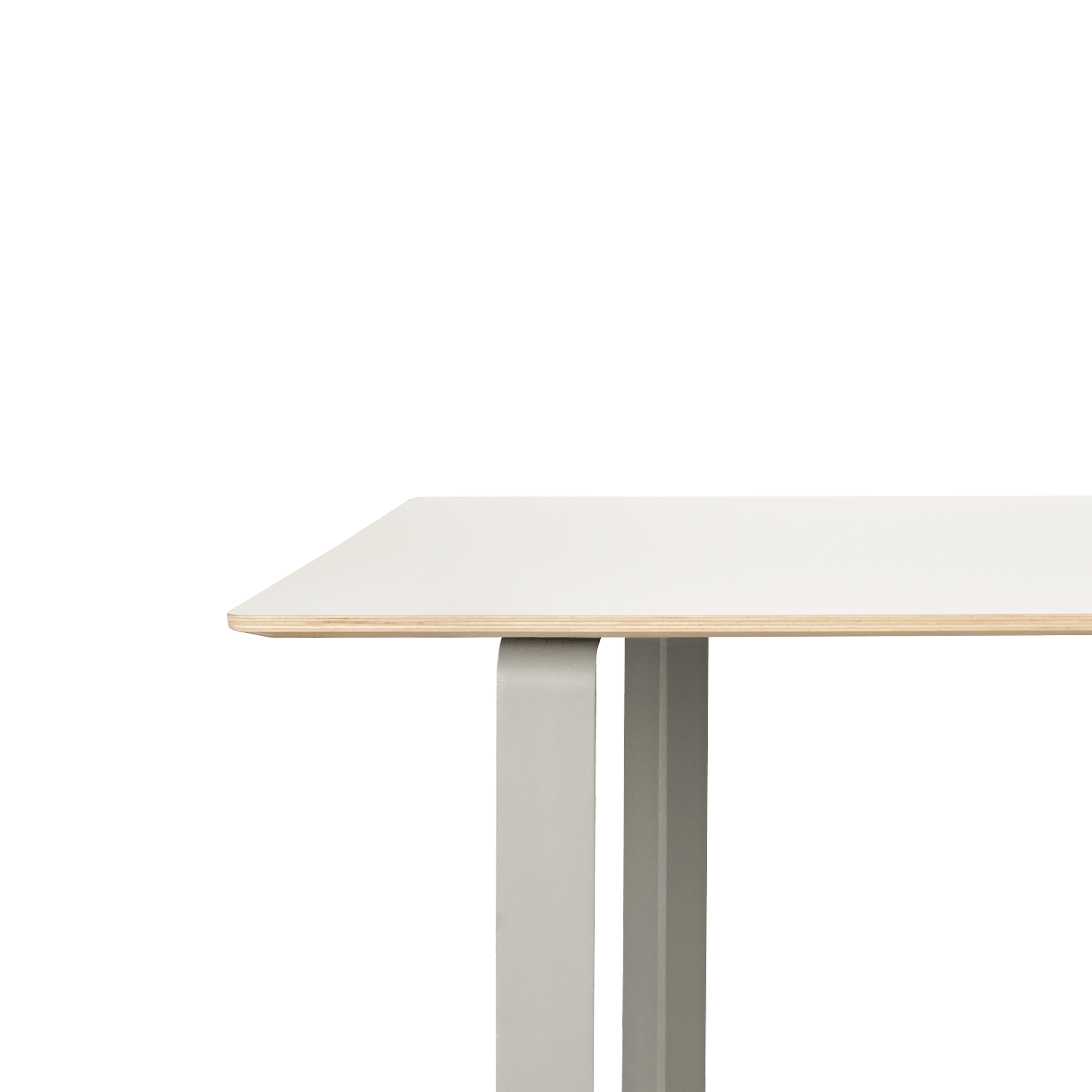 White 70/70 Table with Gray Base