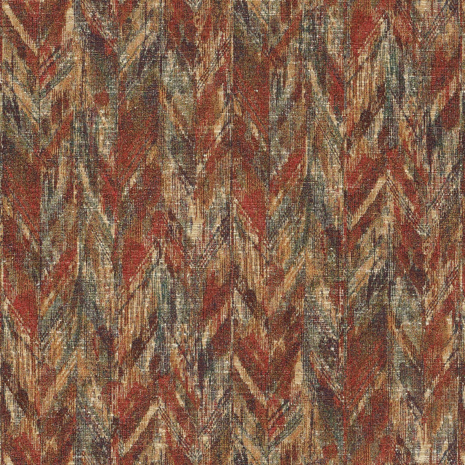 Textile structural jacquard wallpaper with abstract pattern ARAPAHO - MULTICOULEURS multicolored