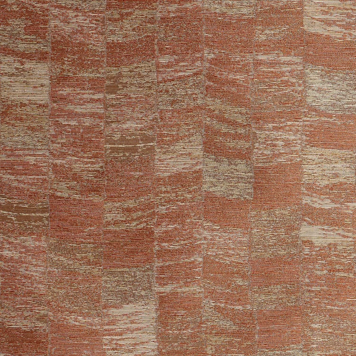 Tapeta tekstylna strukturalna z motywem geometrycznym PUEBLOS - TERRACOTTA terakota