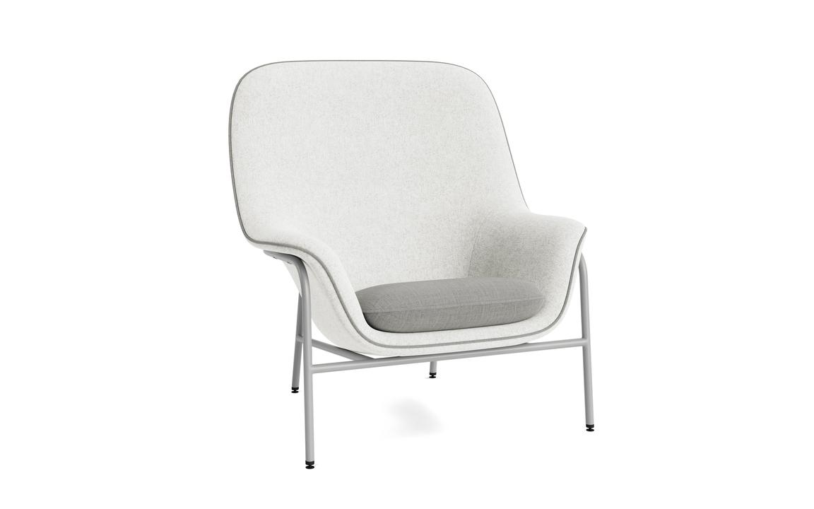 Fotel DRAPE HIGH z szarą metalową podstawą