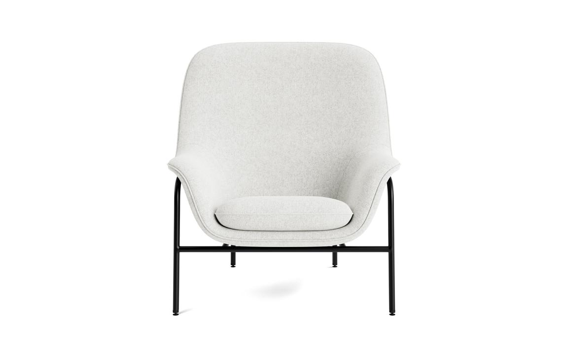 Fotel DRAPE HIGH z czarną metalową podstawą