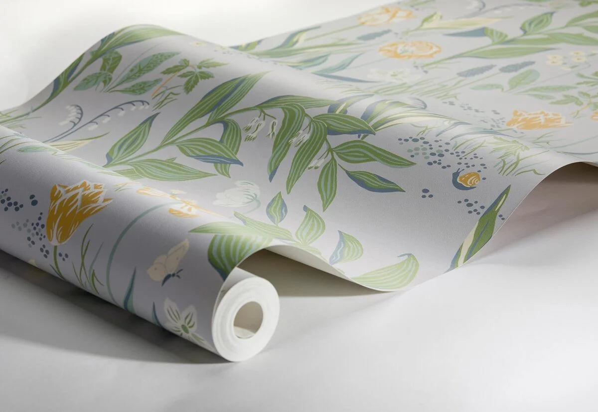 Tapete mit floralem Muster SPRING GARDEN beige mit grün