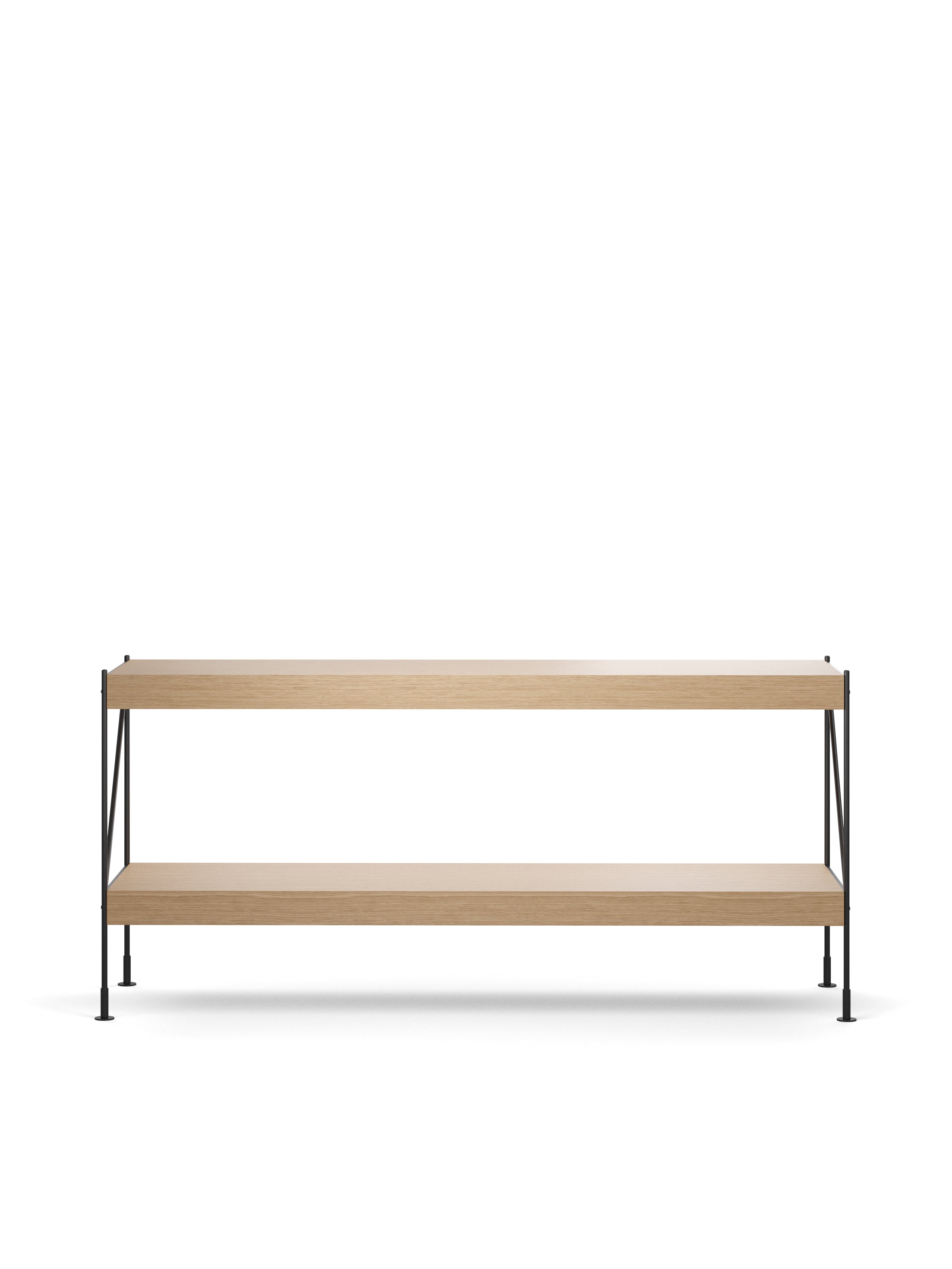 ZET shelf in dark oak wood with a black frame