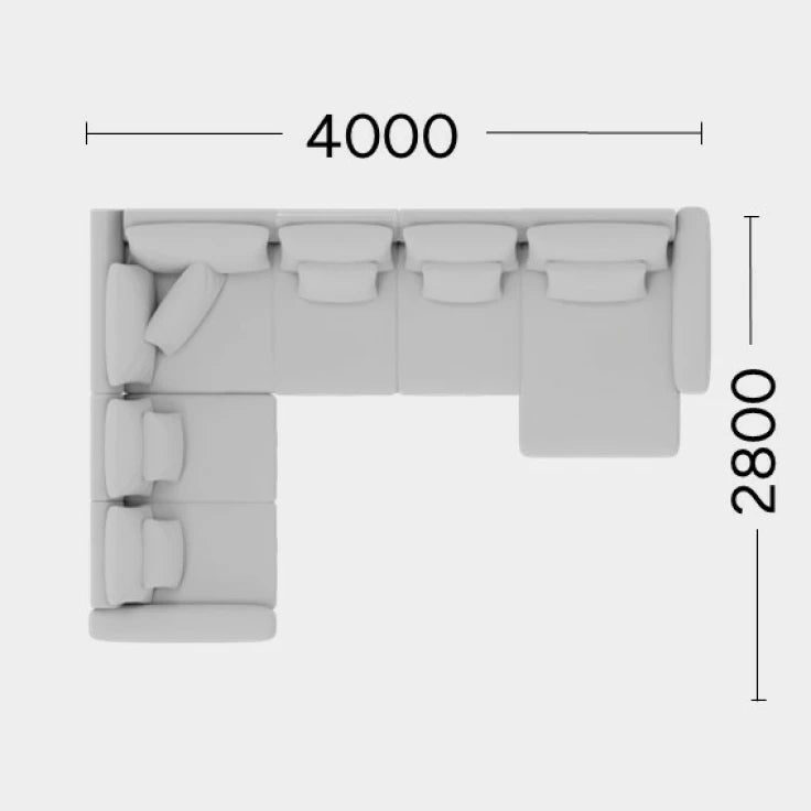 Modularer rechter Ecksofa NOOR personalisierbar