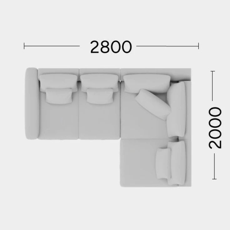 Modularer rechter Ecksofa NOOR personalisierbar