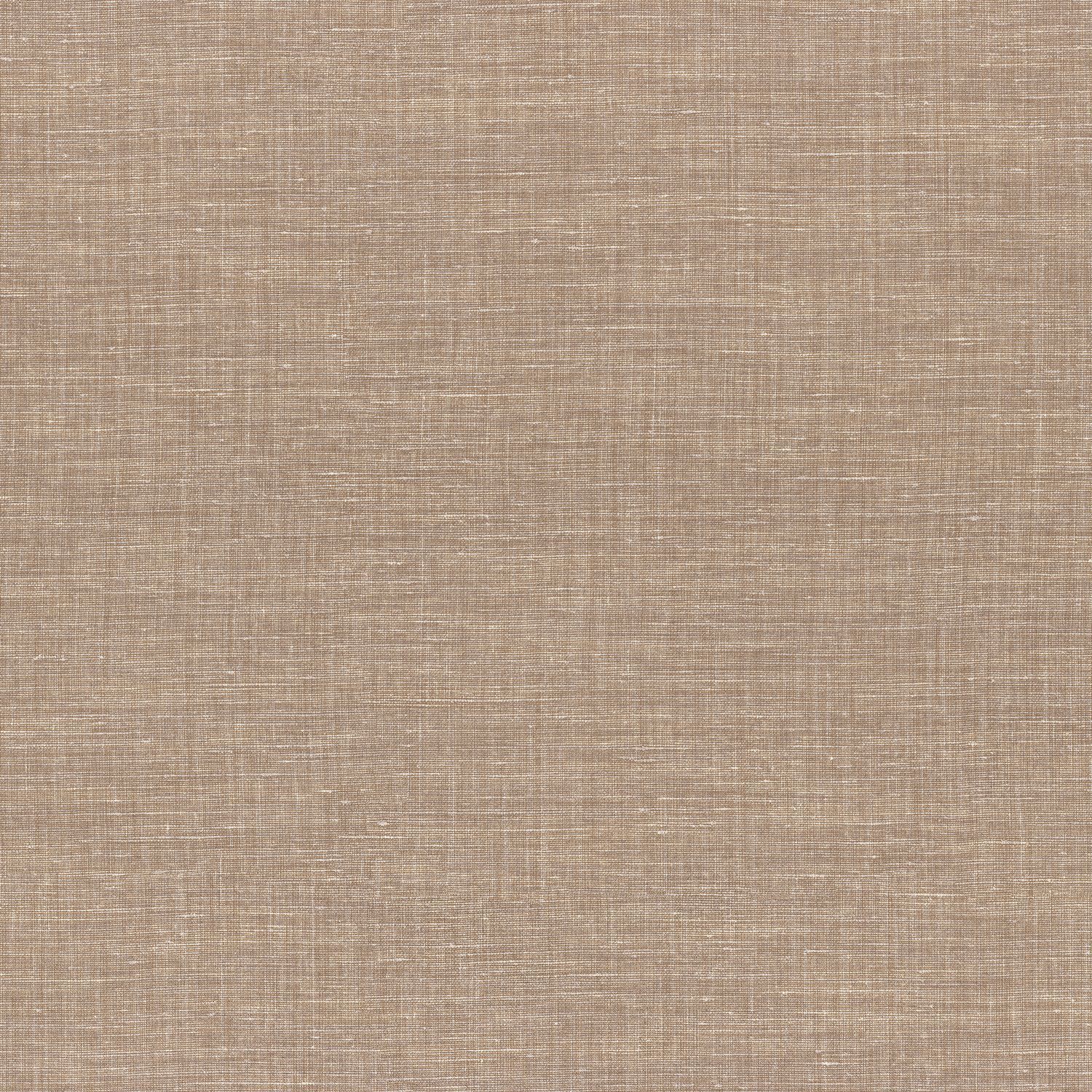 Structural wallpaper resembling linen canvas SHINOK - BRUN TABAC tobacco brown