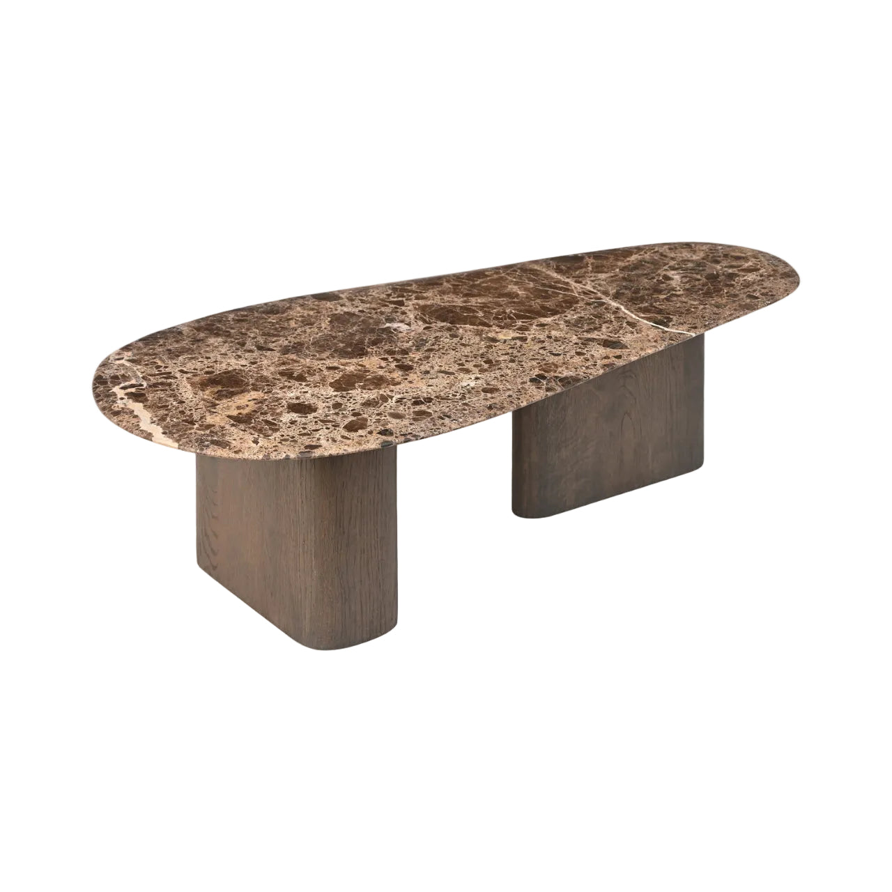 CASTELLO Coffee Table Set in Brown with Marble Top