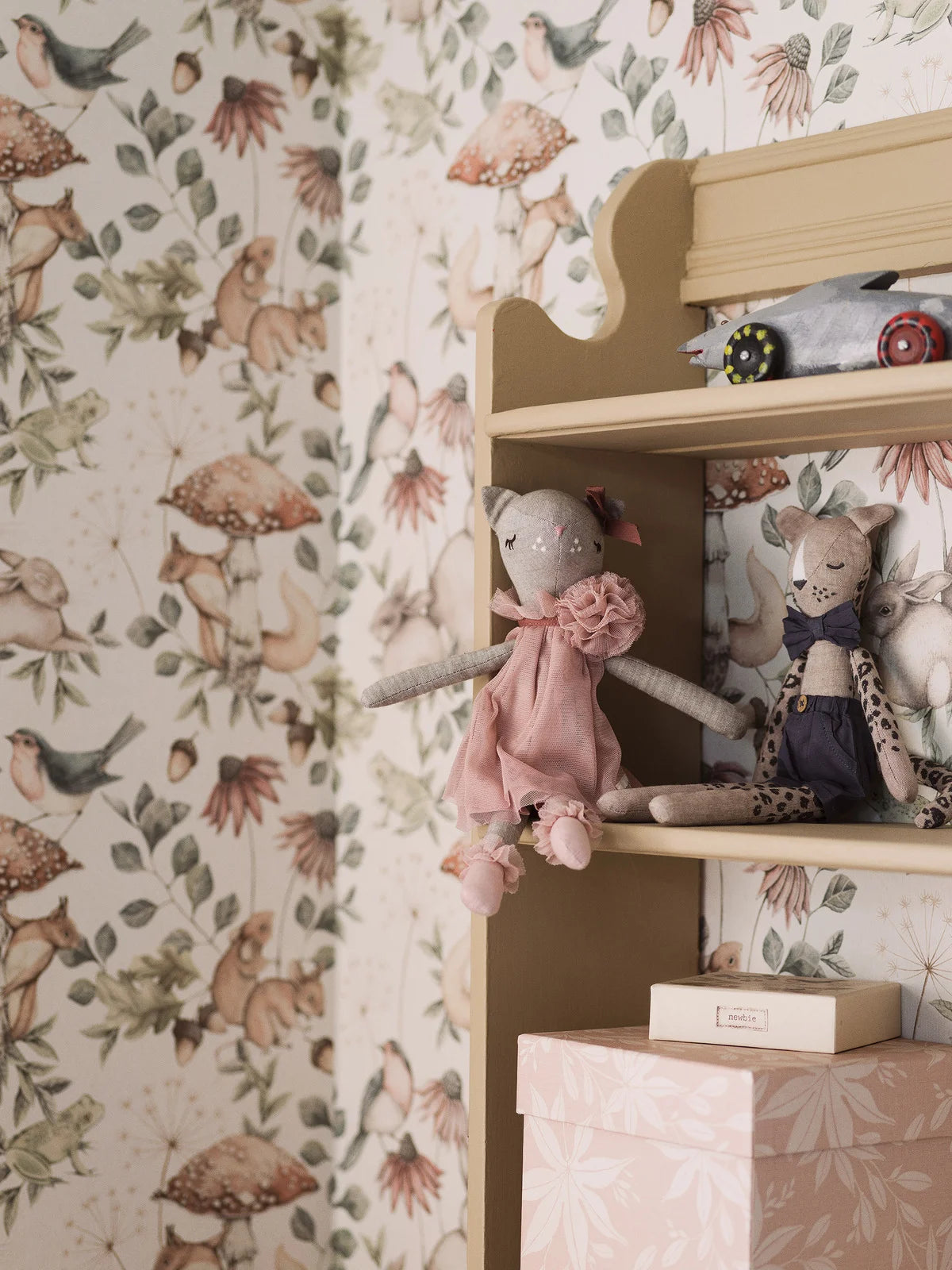 Kinder-Tapete mit Tiermotiv MINOU beige