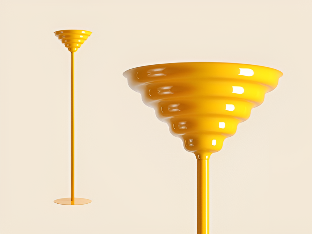 Yellow wave floor lamp