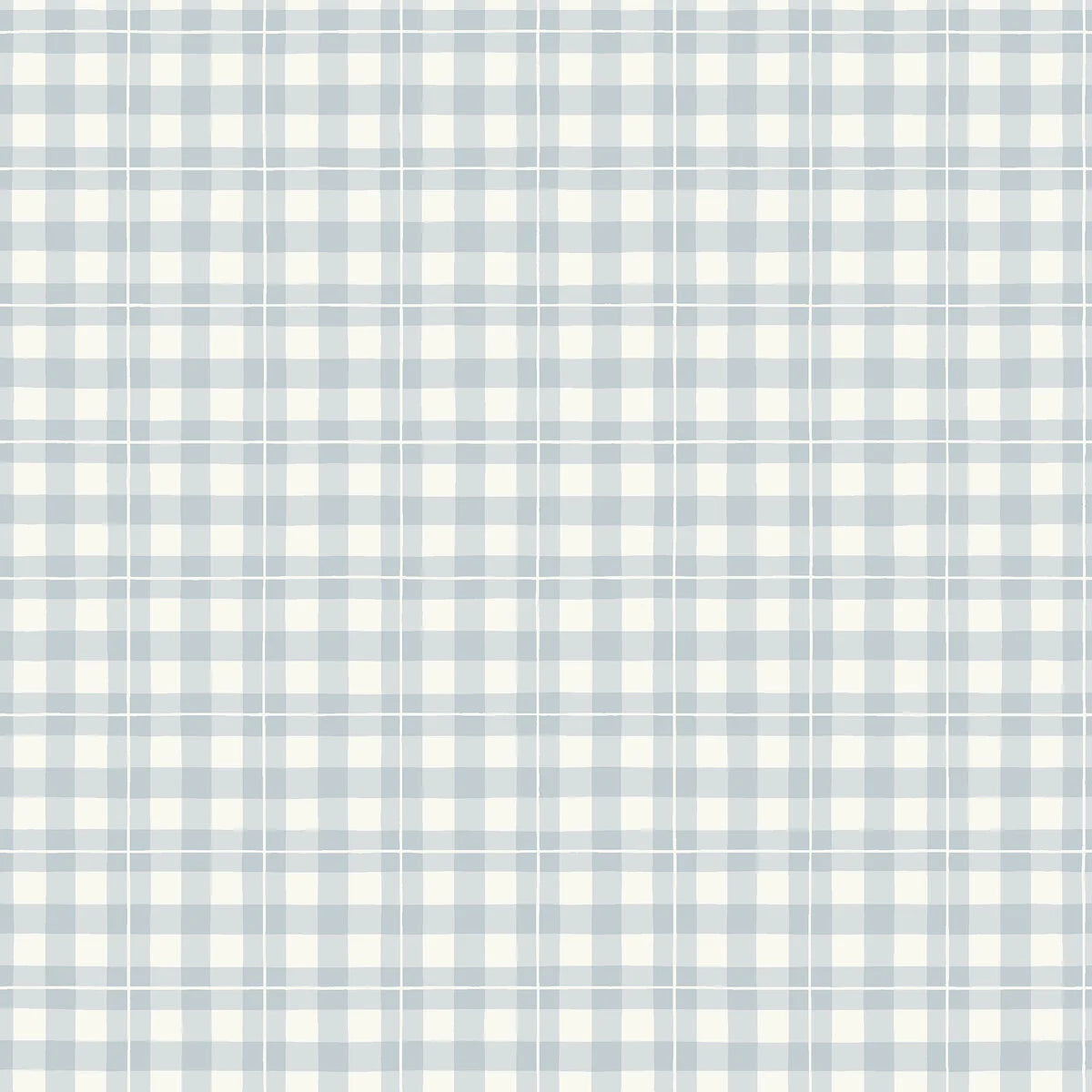 Geometric Pattern Wallpaper in Checkered Design FRIDA Blue with White