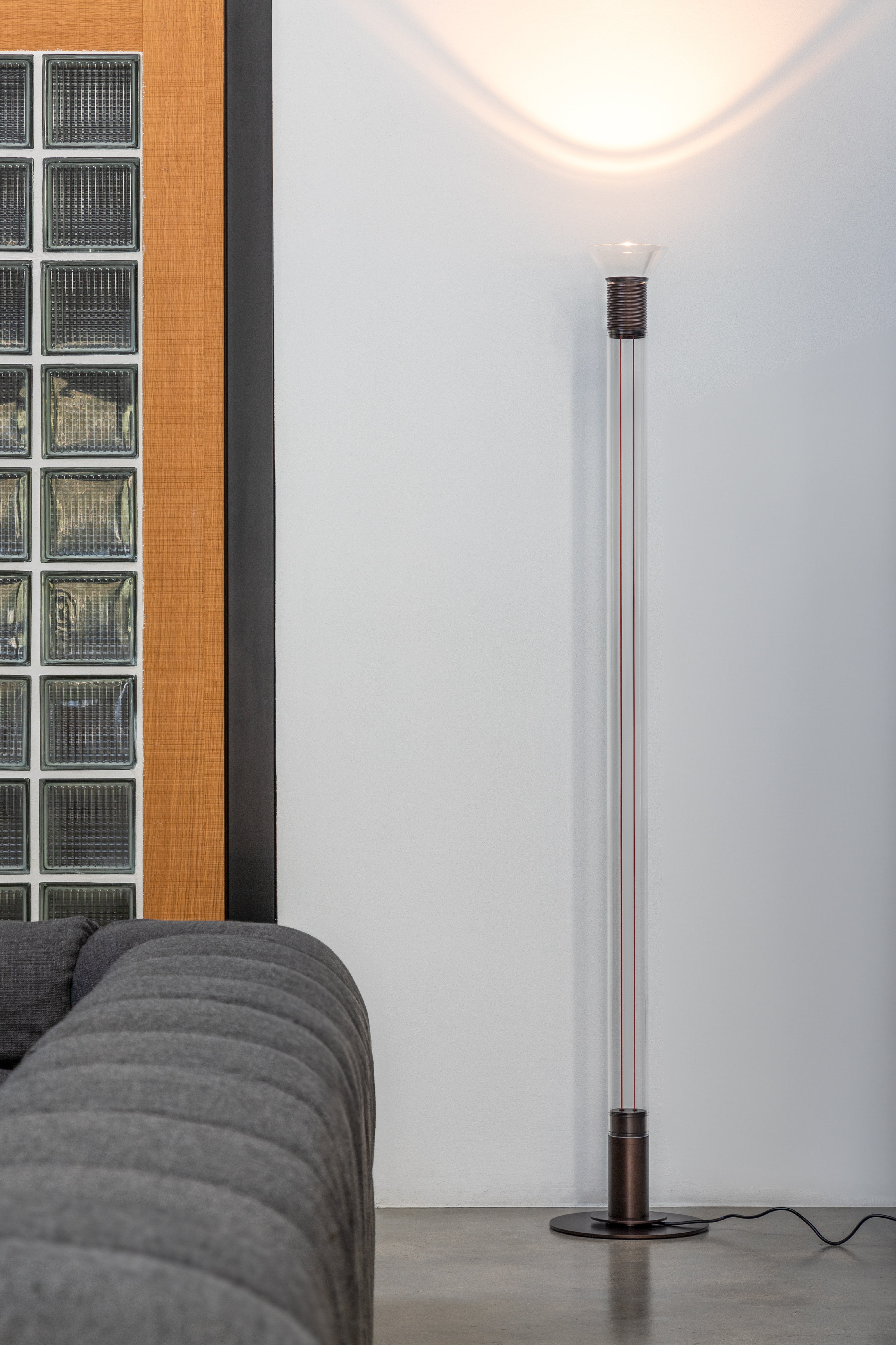 Lampa podłogowa DIA transparentny z matowymi brązowymi elementami