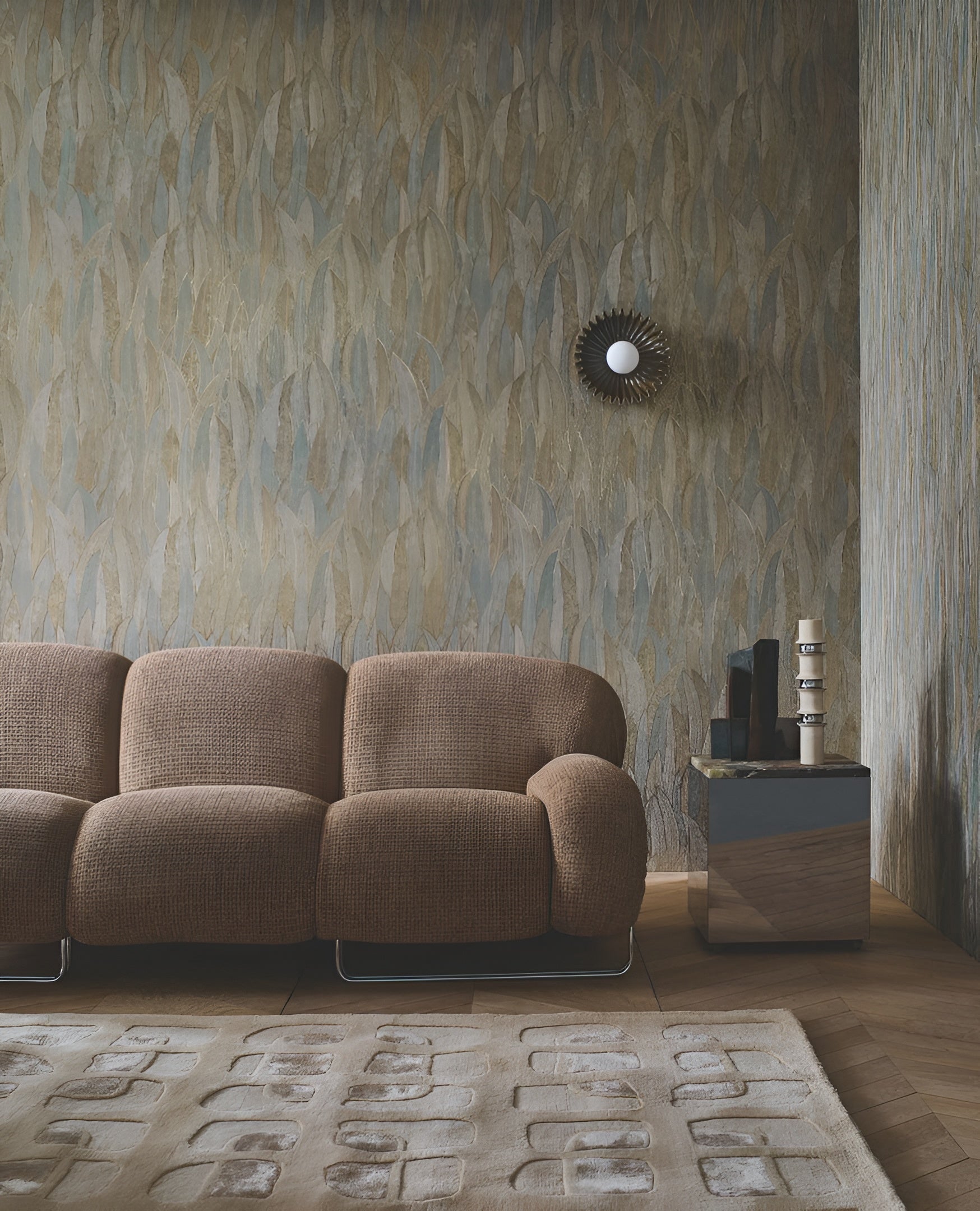 CINEREA Plant Motif Wallpaper - VERT Green with Gold