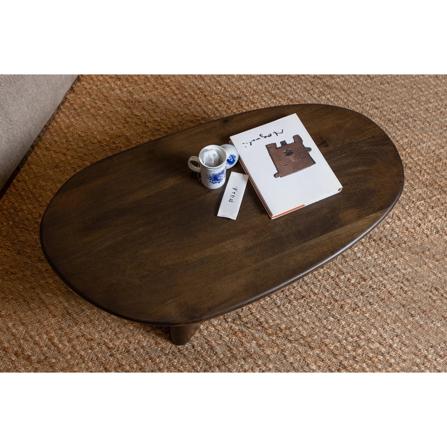 Rundem Couchtisch Mango Holz