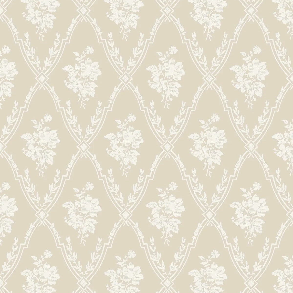 Non-woven paper wallpaper with a botanical pattern VÄSTIGÅRN beige