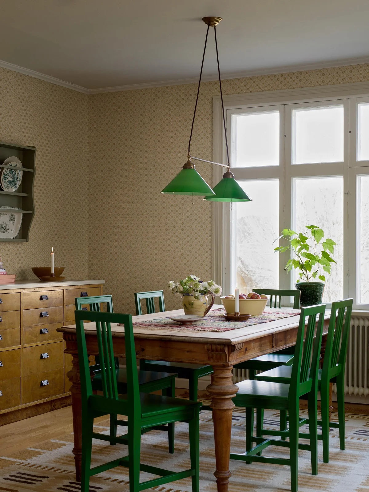 Tapeta flizelinowa papierowa z geometrycznym wzorem STELLA jasnobeżowy z żółtym