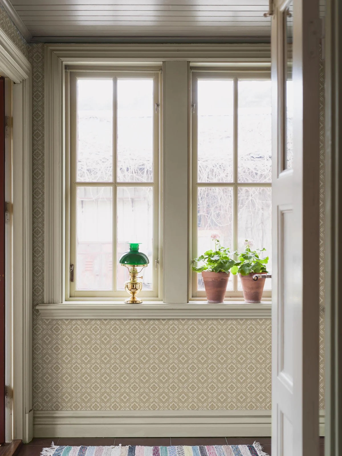 Vlies-Tapete mit geometrischem Muster FRIEDRICH gold-beige