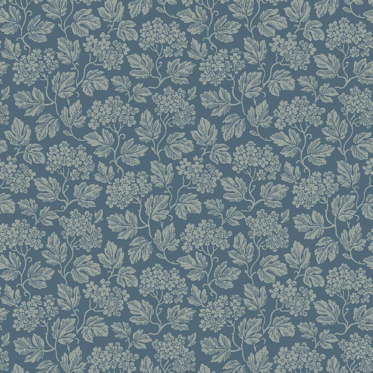 Non-woven paper wallpaper with a plant pattern HAGTORN blue