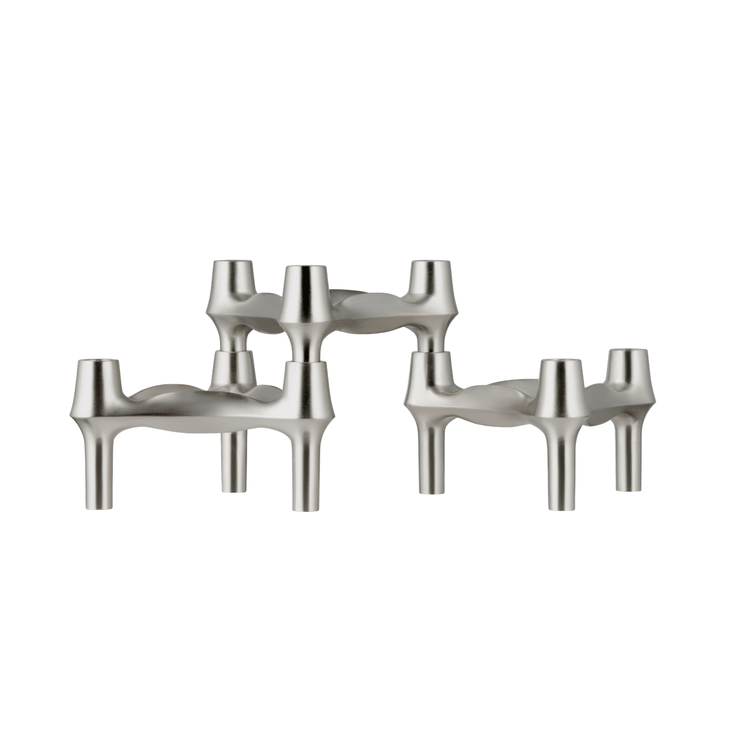 Zestaw świeczników BMF szczotkowany chrom