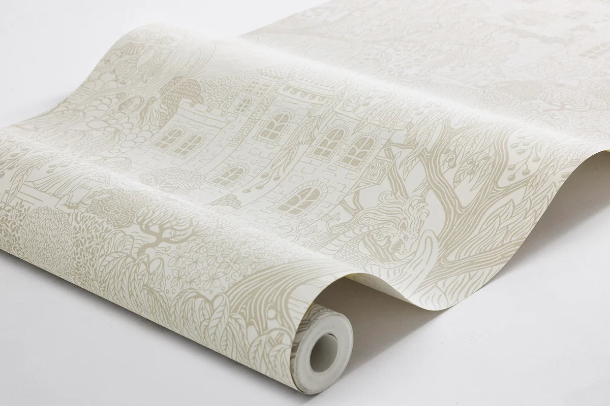 Tapeta dziecięca z motywem baśni KINGDOM OF THE WILLOW beżowy