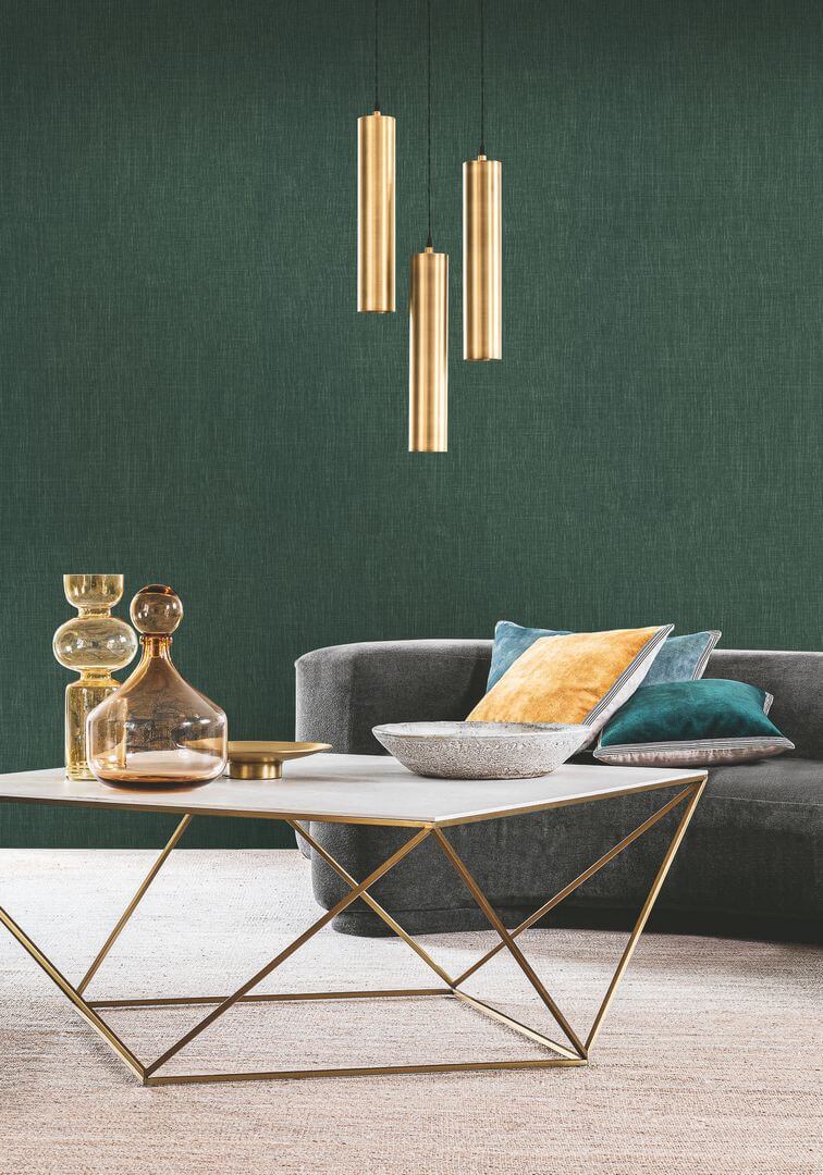 Structural wallpaper imitating linen canvas SHINOK - SAUGE sage