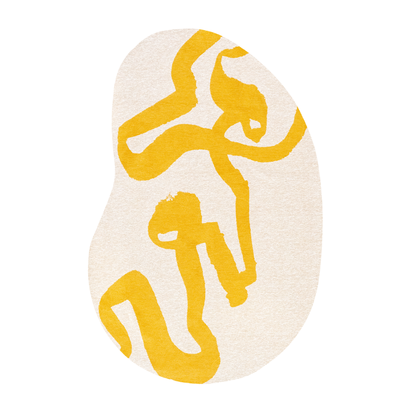 Dywan owalny RIBBON biały z żółtym