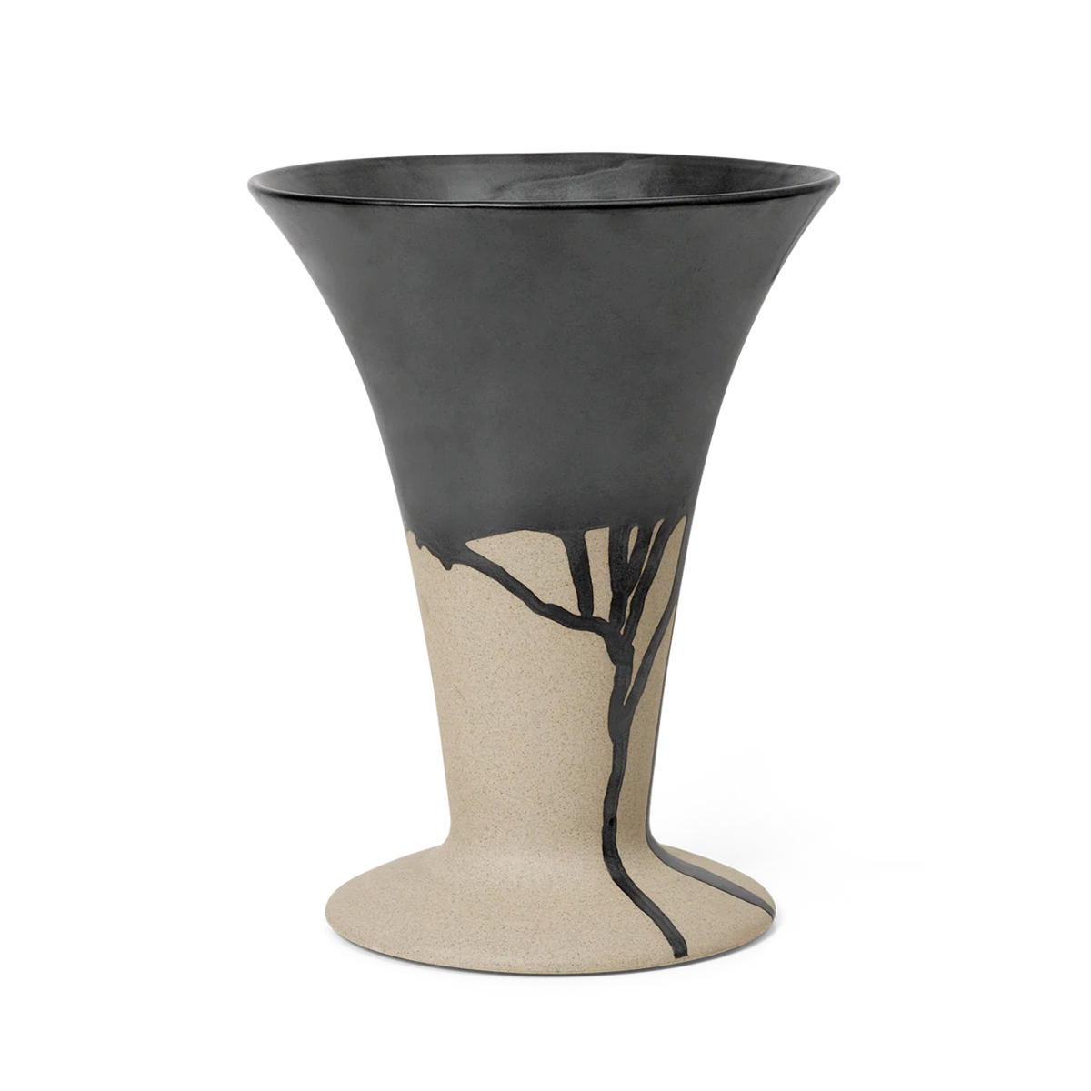 Wazon FLORES piaskowy z czarnym – ferm LIVING