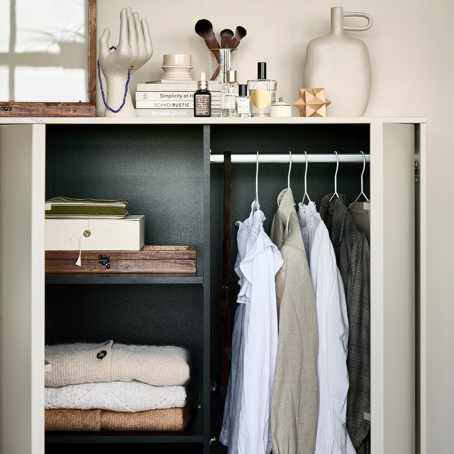 Kleiderschrank 2-türig DAILY grau-beige