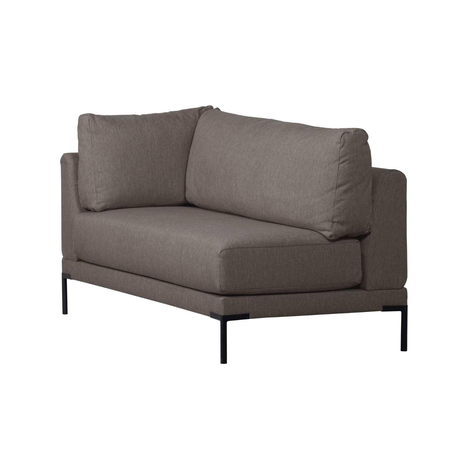 Right-facing chaise longue COUPLE DINING BENCH gray