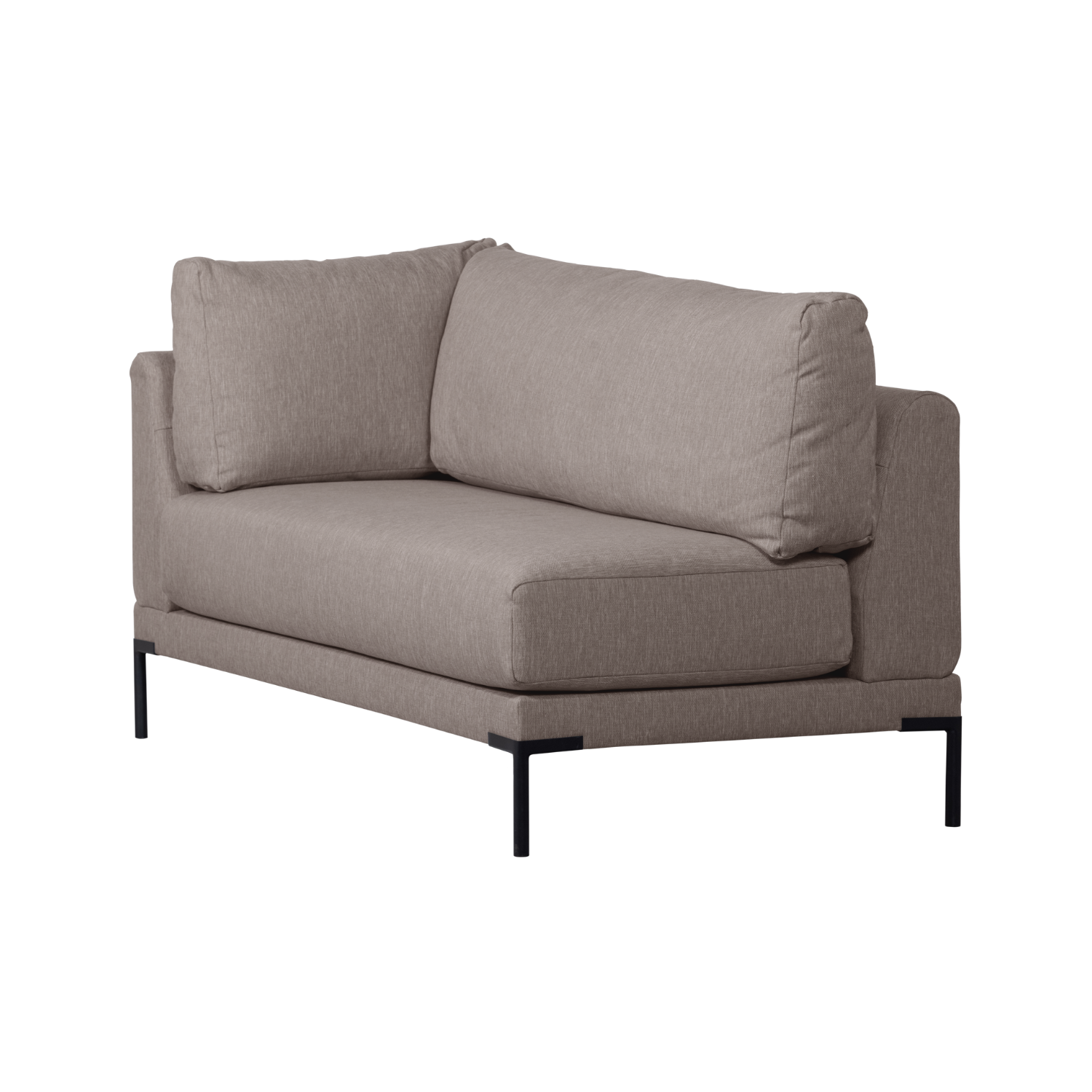 Right-facing chaise longue COUPLE DINING BENCH taupe