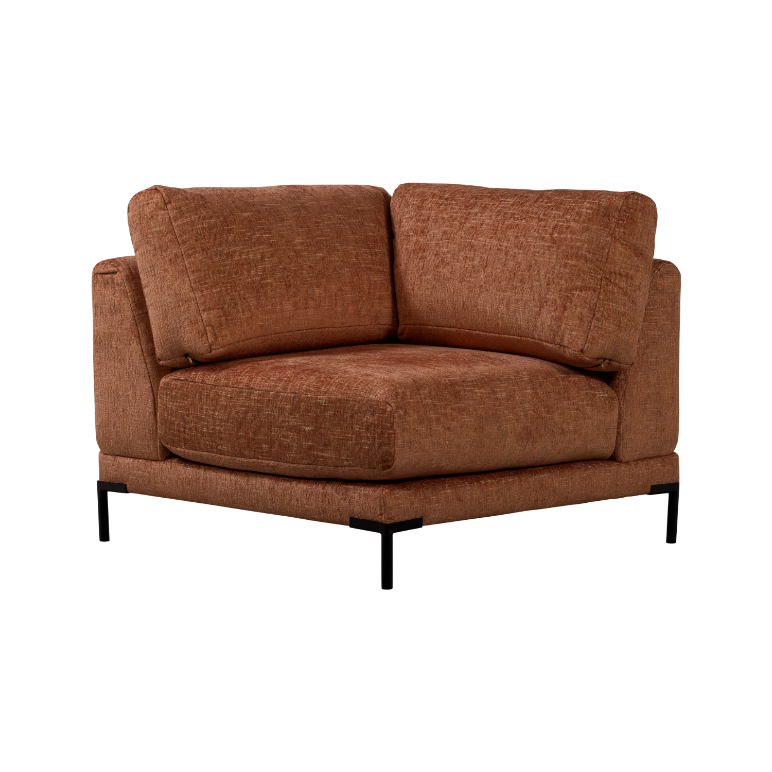 Sofa COUPLE - moduł narożny rdzawy melanż