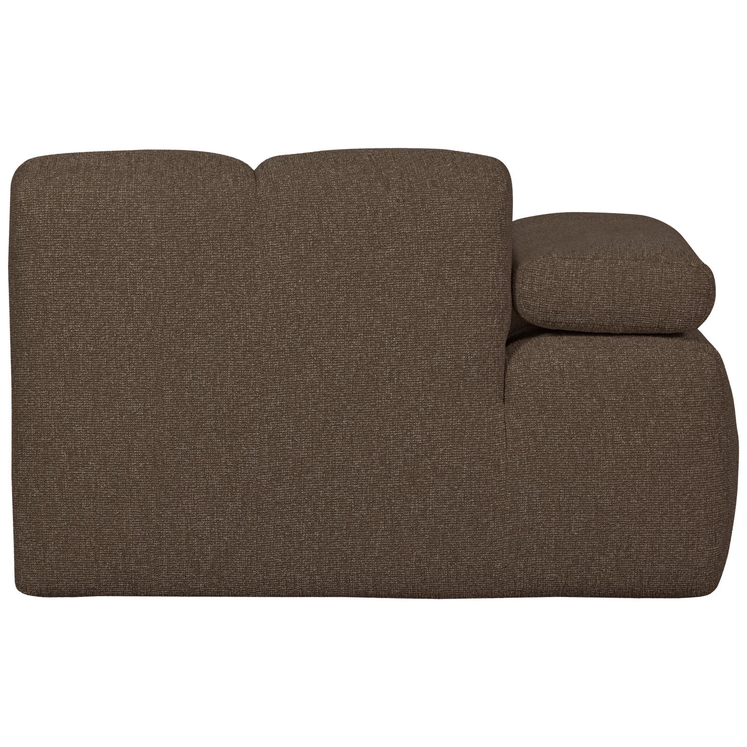 Sofa modułowa MOJO - element lewostronny ciemnobrązowy bouclé