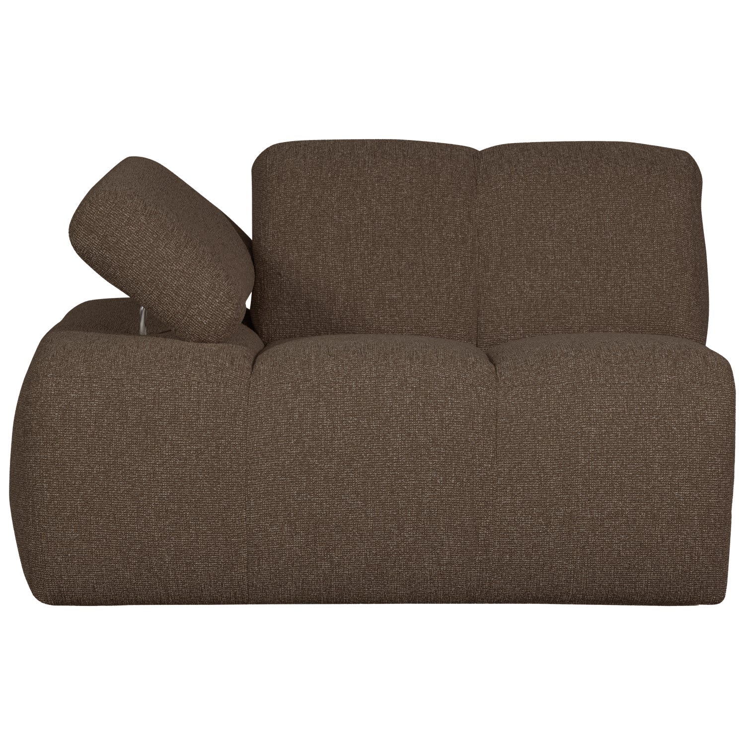 Sofa modułowa MOJO - element lewostronny ciemnobrązowy bouclé