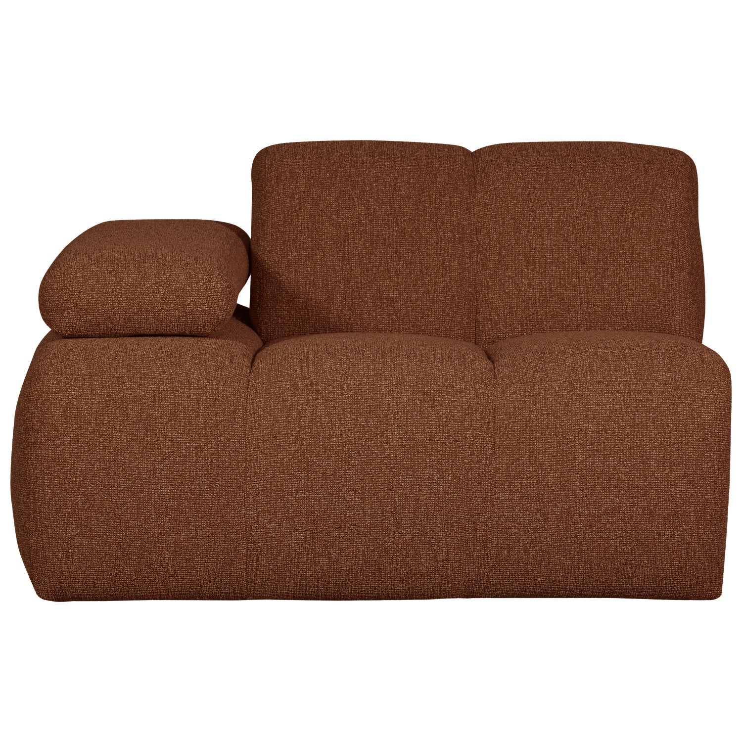 Sofa modułowa MOJO - element lewostronny brązowy bouclé