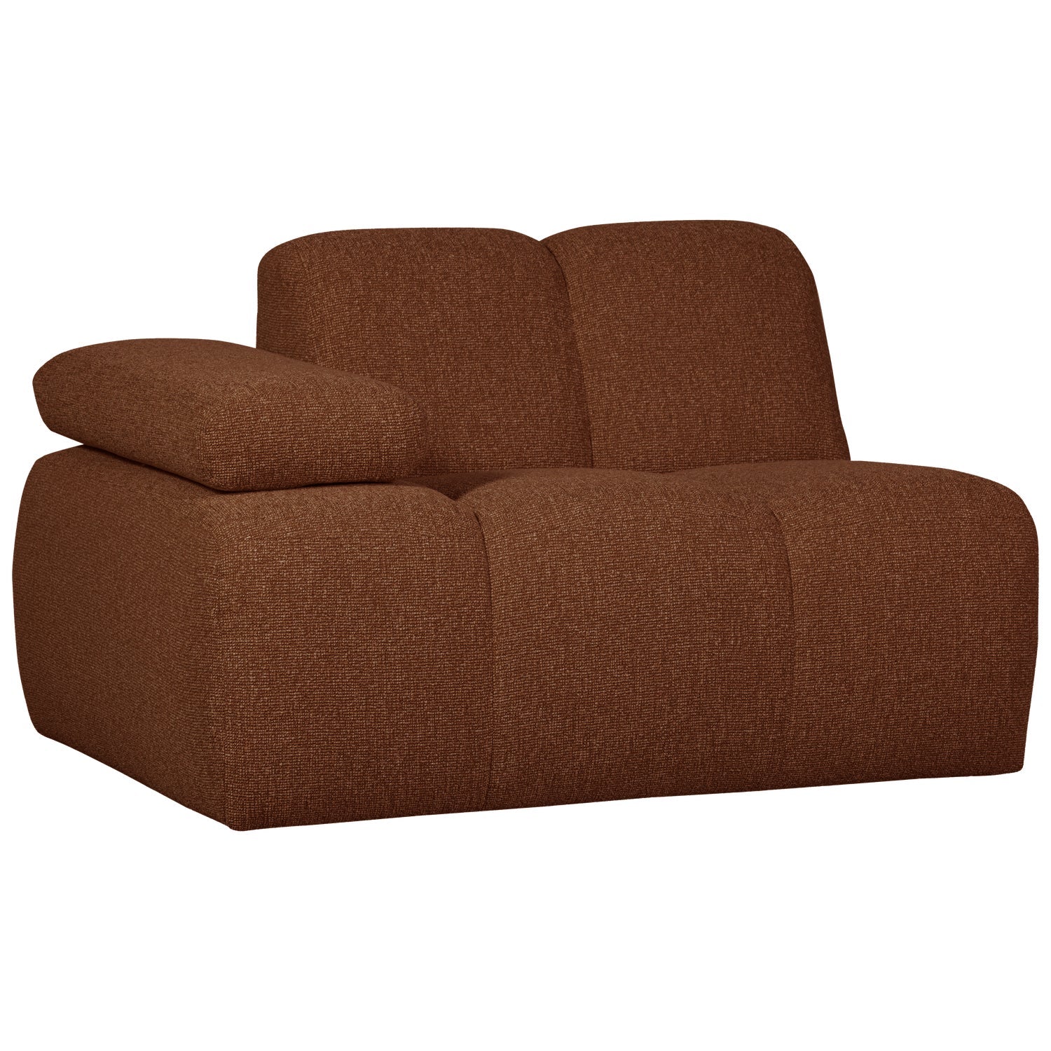 Sofa modułowa MOJO - element lewostronny brązowy bouclé