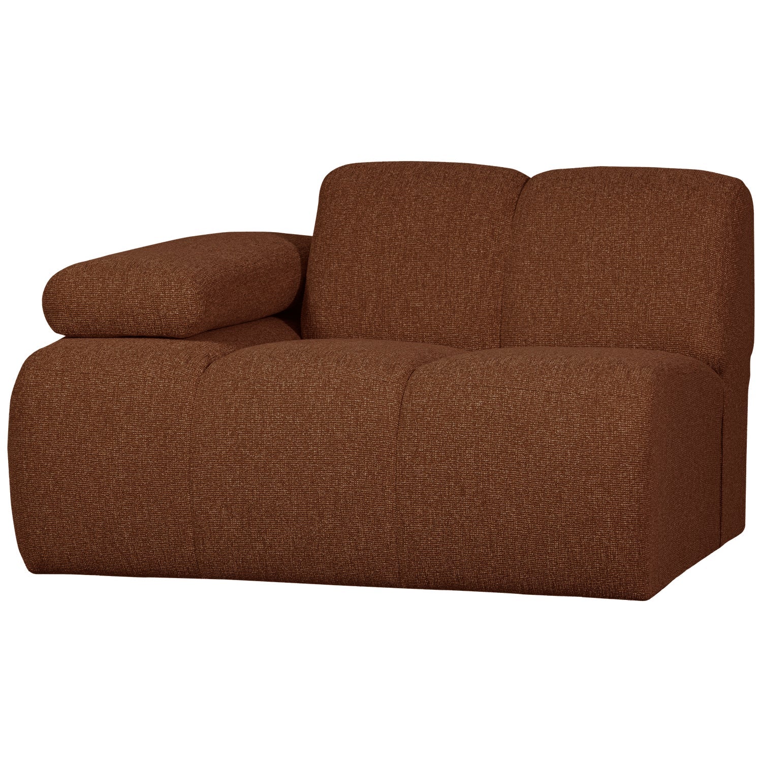Sofa modułowa MOJO - element lewostronny brązowy bouclé