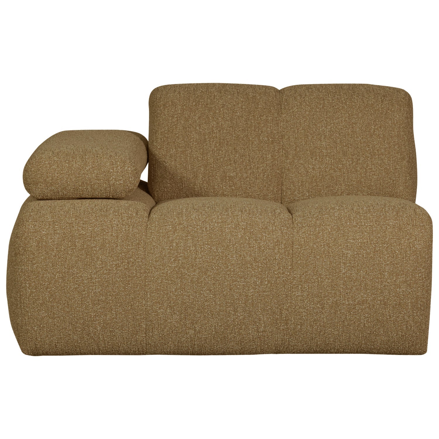 Sofa modułowa MOJO - element lewostronny ciemny miodowy bouclé