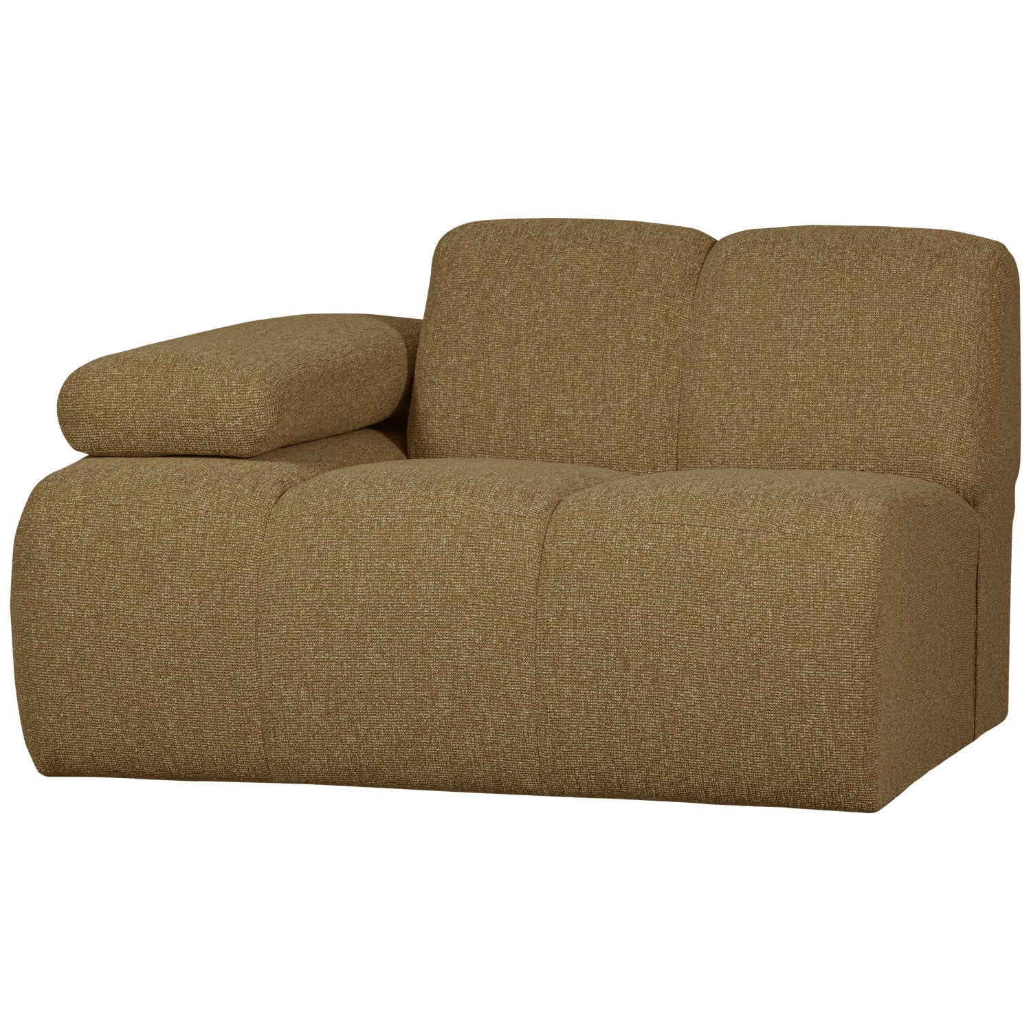 Sofa modułowa MOJO - element lewostronny ciemny miodowy bouclé